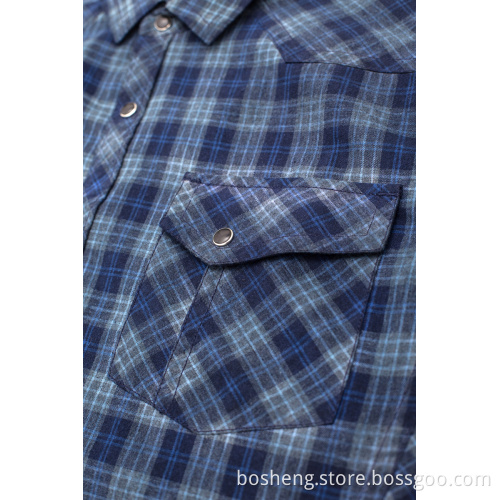 Flannel Plus Size Long Sleeve Casual Plaid Blouse